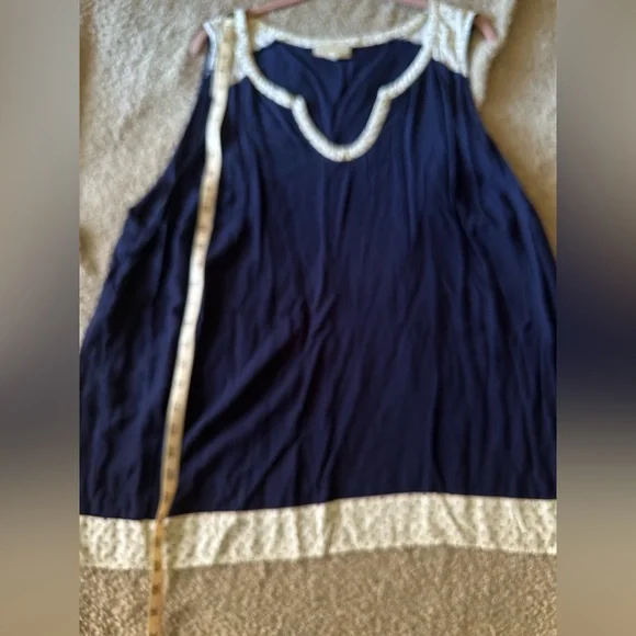 Aesthetic retro ModCloth sleeveless top white polka dot trim. Plus size 3X - Picture 7 of 11